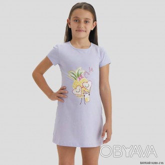 Длинная сорочка для девочки классического фасона ТМ Baykar арт. 9280-216 – это к. . фото 1