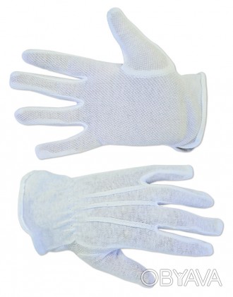 Артикул: 16-051
Трикотажные шитые перчатки из 100% хлопка с мелким ПВХ вкраплени. . фото 1