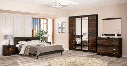 Спальня Ева макасар Мебель Сервис - удобная и практичная мебель, характеризующая. . фото 2