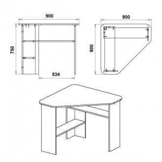 Письменный стол Ученик-2 Компанит - удобная и практичная мебель для дома, характ. . фото 3