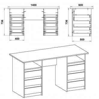 Письменный стол Декан-3 Компанит - удобная и практичная мебель для дома, характе. . фото 3