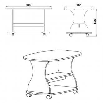Журнальный столик Каприз-L Компанит - удобная и практичная мебель для дома, хара. . фото 3