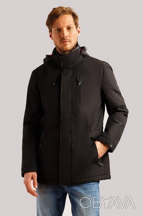 Куртка мужская демисезонная Finn Flare черная с функциональными нагрудными и бок. . фото 1