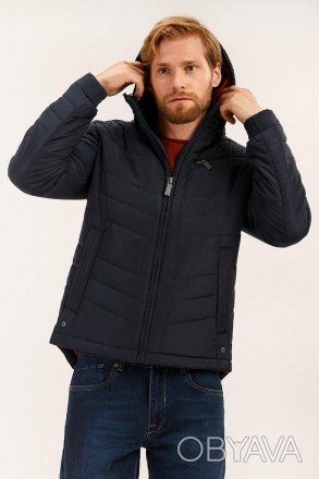 Стеганая куртка мужская с капюшоном Finn Flare, удобного прямого кроя с удлиненн. . фото 1