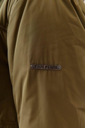 Мужская короткая куртка на резинке Finn Flare демисезонная хаки. Прямой крой обе. . фото 7