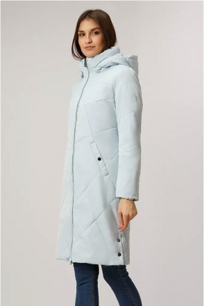 Длинная стеганая куртка с капюшоном от финского бренда Finn Flare. Оптимально по. . фото 3