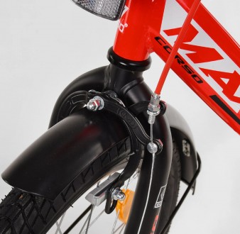 
Велосипед 18" дюймов 2-х колёсный Красный CORSO MAXIS ручной тормоз, звоночек, . . фото 7
