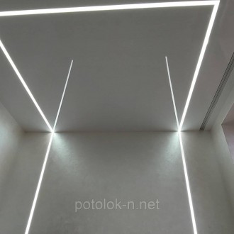 Натяжной потолок со световыми линиями в гостиную в Днепре
Натяжной потолок со св. . фото 9