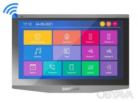 Цифровой монитор домофона формата Full HD Samson SM-7FHD-GTW с сенсорным экраном. . фото 1