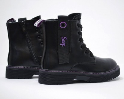 Ботинки CLIBEE арт.А-131-А, new classic, черный-фиолетовый Материал наружный – к. . фото 7