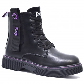 Ботинки CLIBEE арт.А-131-А, new classic, черный-фиолетовый Материал наружный – к. . фото 2