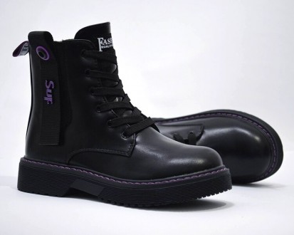 Ботинки CLIBEE арт.А-131-А, new classic, черный-фиолетовый Материал наружный – к. . фото 5