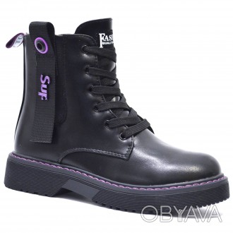 Ботинки CLIBEE арт.А-131-А, new classic, черный-фиолетовый Материал наружный – к. . фото 1