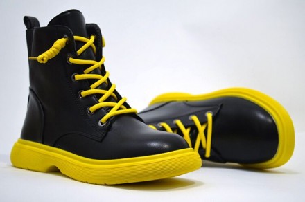 Ботинки KIMBOO арт.2206-3H, yellow sole, черный Материал наружный – качественная. . фото 5