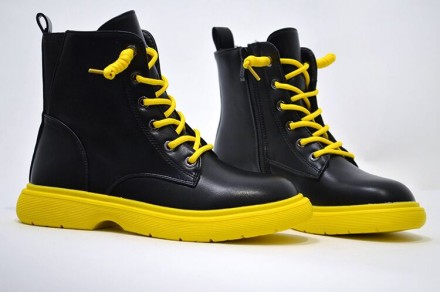 Ботинки KIMBOO арт.2206-3H, yellow sole, черный Материал наружный – качественная. . фото 3