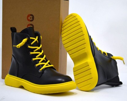Ботинки KIMBOO арт.2206-3H, yellow sole, черный Материал наружный – качественная. . фото 6