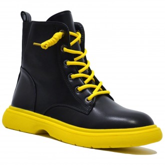 Ботинки KIMBOO арт.2206-3H, yellow sole, черный Материал наружный – качественная. . фото 2