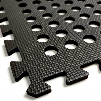 Підлога пазл перфорована - модульне покриття з отворами чорне 625x625x10мм (МР50. . фото 8