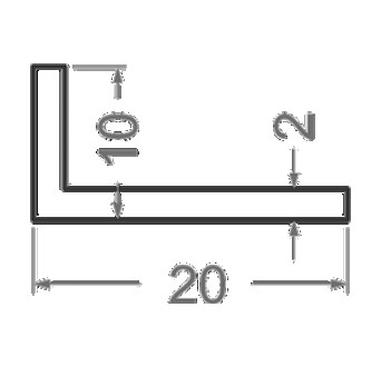 Алюмінієвий профіль Г-подібного перерізу. Кутник алюмінієвий 20х10х2 мм без покр. . фото 3