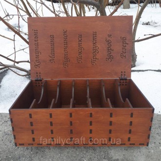 Деревянная коробка шкатулка копилка для денег семейный бюджет
Материал фанера.
И. . фото 4