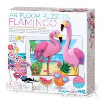 Оживите изящных фламинго с помощью крупного пазла, красивых фигурок и технологии. . фото 1