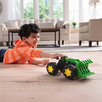 Игрушечный трактор John Deere Kids с ковшом и большими колесами может похвастать. . фото 8
