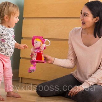 М'яка іграшка-підвіска Lamaze Лялька Емілі з брязкальцем сподобається дівчаткам . . фото 4