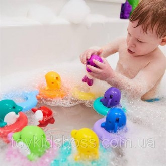 Набор игрушек для ванной Toomies Поющие дельфины вызовет улыбку у малыша, и купа. . фото 6