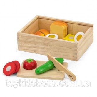 С набором игрушечных продуктов Viga Toys Завтрак малыш поможет вам приготовить п. . фото 2
