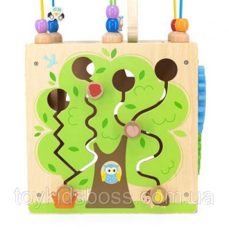 Дерев'яний бизикуб Viga Toys 5 в 1 – це багатофункціональна іграшка, яка захопит. . фото 6