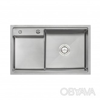 Кухонна мийка Qtap D7848-R 3.0/1.2 мм Satin (QTD7848R3012) виготовлена з високоя. . фото 1