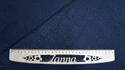  Трикотажная ткань темно-синего цвета с рельефным принтом "LV" - мягкая, плотная. . фото 7