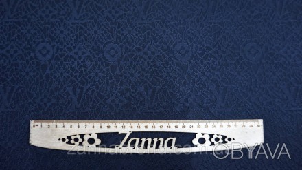  Трикотажная ткань темно-синего цвета с рельефным принтом "LV" - мягкая, плотная. . фото 1