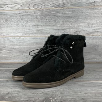 
 Зимние женские ботинки Loro Piana Ylvi Walk Ankle Boot на меху Черные 
 - Идеа. . фото 3
