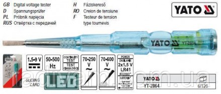 Індикатор викрутки пробнік LED 70-250V YATO YT-2864. Тернопіль. фото 1 Індикатор викрутки пробнік LED 70-250V YATO YT-2864. Тернопіль. фото 1