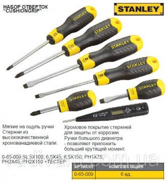 Набор отверток STANLEY Cushion Grip 6 штук 0-65-009. Тернопіль. фото 1 Набор отверток STANLEY Cushion Grip 6 штук 0-65-009. Тернопіль. фото 1