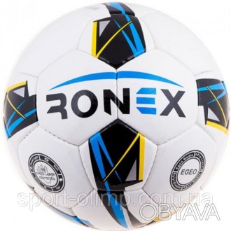 Футбольный мяч 5 размер для улицы тренировочный DXN White Ronex (JM-2) голубой/ж. . фото 1