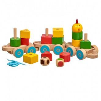 Деревянная игрушка "Паровозик с пирамидками" ТМ Lucy&Leo арт. LL208
Паровозик с . . фото 4