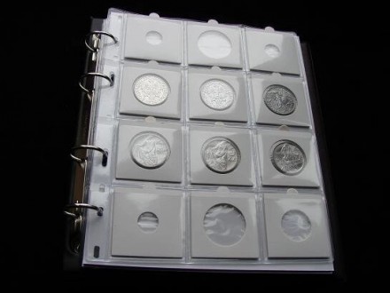 В альбом входит 10 съемных листов для монет в холдерах10 картонных белых листовР. . фото 5