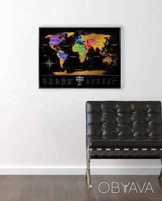 Travel Map™ Black World — это дизайнерская и детальная скретч-карта для путешест. . фото 1