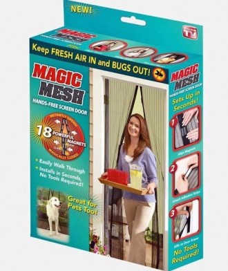 Москитная сетка на магнитах антимоскитная штора на дверь Magic Mesh ТAY27262. Киев. фото 1
