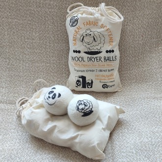 Шерстяные мячики для сушки из овечьей шерсти / Еко-шары из овечей шерсти 100% Но. . фото 6