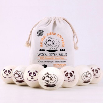 Шерстяные мячики для сушки Dryer Balls / Еко-шары из овечей шерсти 100% Новая Зе. . фото 6