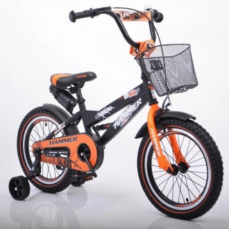Детский Велосипед с ручкой Hammer-16 S600 Колёса 16’’х2,4’ Черно-Оранжевый. Київ. фото 1 Детский Велосипед с ручкой Hammer-16 S600 Колёса 16’’х2,4’ Черно-Оранжевый. Київ. фото 1
