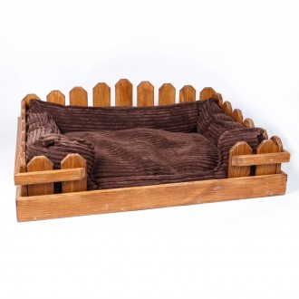 Лежак S.GR.PETS древесный + подушка. . фото 2