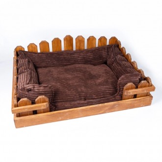 Лежак S.GR.PETS древесный + подушка. . фото 3