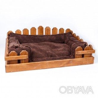 Лежак S.GR.PETS древесный + подушка. . фото 1