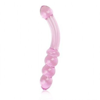 Стеклянный фаллоимитатор Glass Romance розового цвета, идеален для вагинальных и. . фото 2