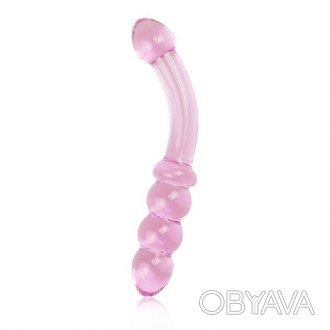 Стеклянный фаллоимитатор Glass Romance розового цвета, идеален для вагинальных и. . фото 1