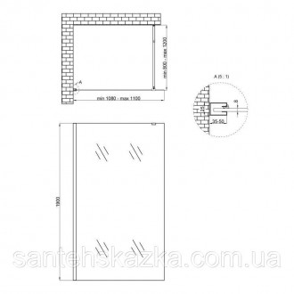 Душевая перегородка Qtap Walk-In Standard CRM2011.C8 изготовлена из высокопрочно. . фото 2